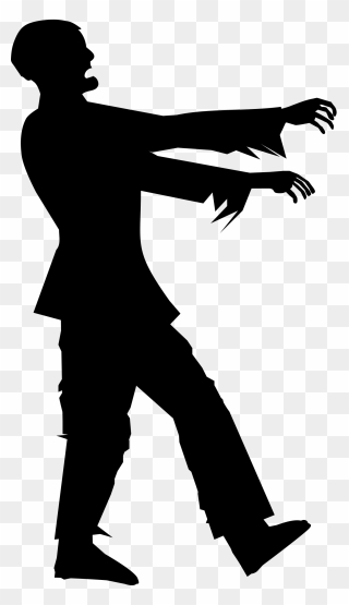 Zombie Silhouette Clipart"onerror='this.onerror=null; this.remove();' XYZ="data - Halloween Zombie Silhouette - Png Download